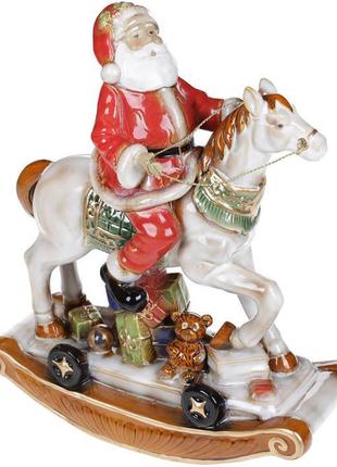 Декор новорічний «Санта на коні» 31х14х37 см, кераміка