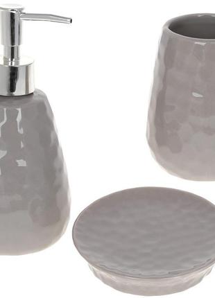 Набор аксессуаров Bright для ванной комнаты 3 предмета "Серый ...