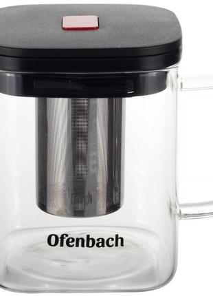Чайник стеклянный заварочный Ofenbach 1000мл со съемным ситечк...