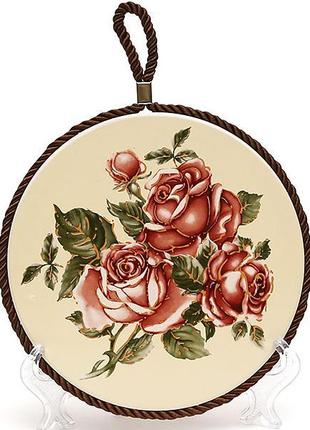 Підставка під гарячий посуд Cream Rose "Корейська троянда" Ø16 см