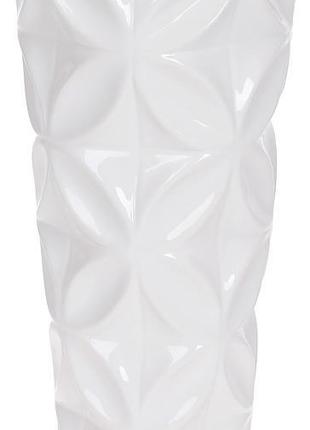 Ваза керамическая "Stone Flower Шарлотта" Ø15x30см, белый глянец