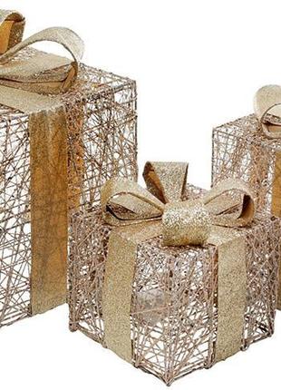 Набор декоративных подарков - 3 коробки 15х20см, 20х25см, 25х3...