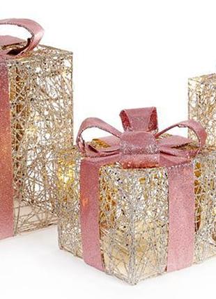 Набор декоративных подарков - 3 коробки 15х20см, 20х25см, 25х3...