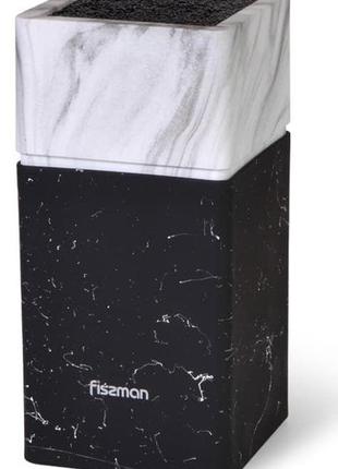 Колода-подставка для ножей Fissman Marble 11х23см, пластик чер...