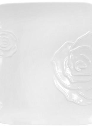 Набор 2 фарфоровые подставные тарелки "White Rose" 30x30см (бе...