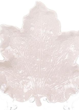 Тарелка-блюдо Feuille "Кленовый лист" 20см, керамическая бежевая