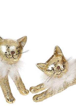 Набор 2 статуэтки "Золотые кошки" Антик 24х8х18.5см, полистоун
