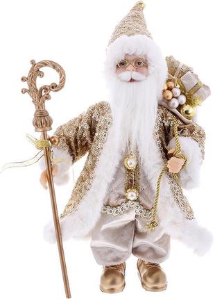 Новогодняя фигура "Санта Клаус с Подарками и Посохом" 30см, ша...