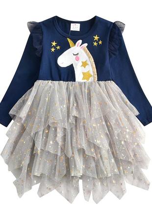 Детское нарядное праздничное платье единорог для девочки 47728