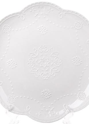 Тарелки фарфоровые (набор 3 штуки) "Белое Кружево" Ø20см