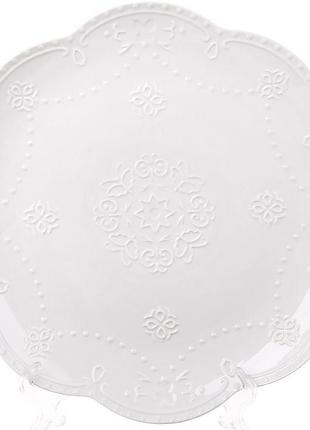 Тарелки фарфоровые (набор 2 штуки) "Белое Кружево" Ø30см