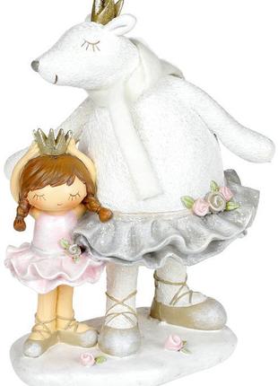 Декоративная статуэтка «Малышка с медведицей» 14х11.7х19.5см