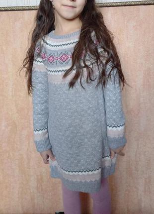 Теплое вязаное школьное платье платье с длинным рукавом yd для...