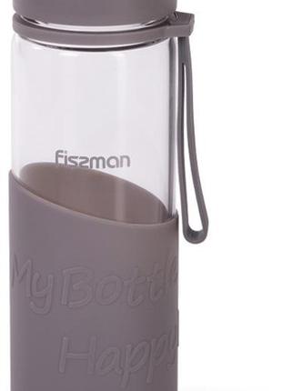 Бутылка спортивная Fissman Sport Line 500мл, стеклянная, серая