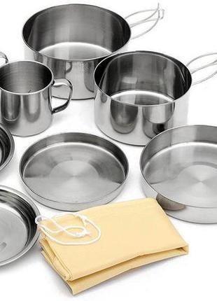 Набор металлической посуды Kamille 8 предметов для пикника (ск...