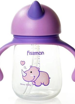 Пляшечка дитяча Fissman Babies "Носоріг" 260 мл із ручками