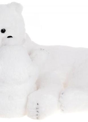 Декоративна іграшка "Ведмідь з Ведмежам" 52 см, білий