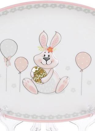 Блюдо керамічне "Веселий кролик" овальне 29х18.5см