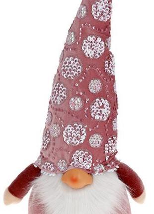 Мягкая игрушка «Гном» 24х18х60см, розовый с пайетками