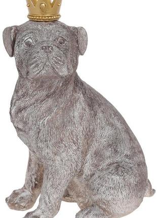 Декоративная статуэтка "Собака с короной" 33см, полистоун, сос...