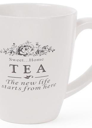Кружка керамическая "Sweet Home TEA" 300мл (большая чайная чашка)
