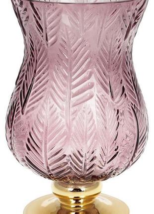 Ваза декоративна Ancient Glass Розалін 14х15х25 см, фіолетове ...