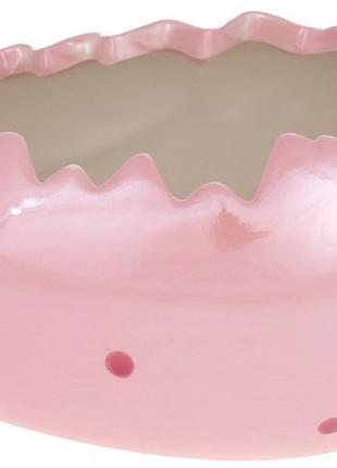 Набір 2 декоративних кашпо "Яйце" 13х8.5х7.2 см, рожевий перла...