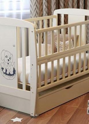 Детская кровать дубок собачка с ящиком 9800-dd-202, слонова ко...
