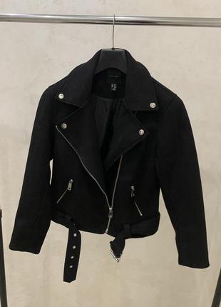 Черная замшевая куртка косуха женская new look
