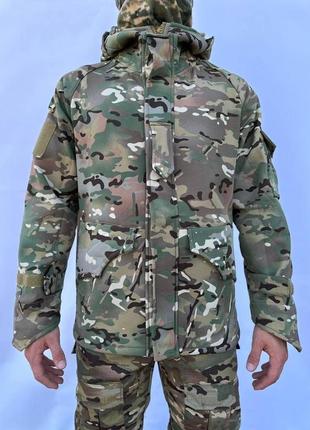Куртка армейская софтшел мультикам, внутри флис