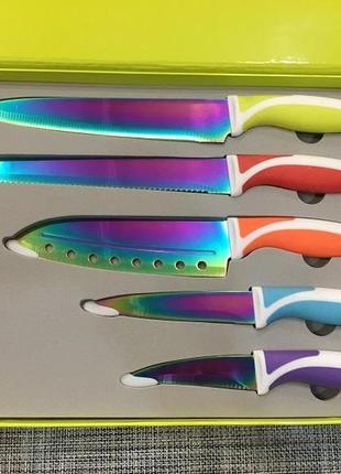 Набор кухонных ножей messer set titanium 5 шт крутой комплект ...