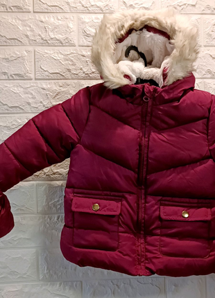 Куртка зимова для дівчинки з капюшоном та рукавичками Primark