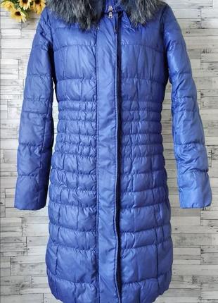 Пуховик куртка пальто жіноче синє clasna