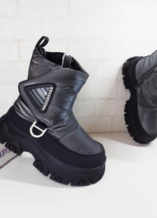 Дитячі зимові дутіки черевики чоботи для дівчинки