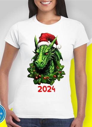 Футболка женская новогодняя "Год Дракона - 2024"