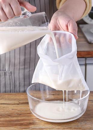 Нейлоновый фильтр-мешок сетка для соевого молока, йогурта кули...