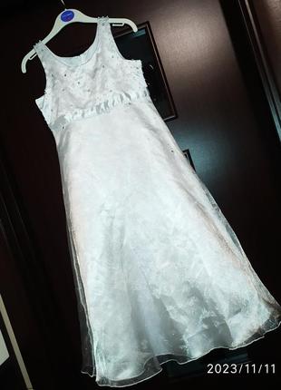 Белоснежное платье снежинка 122 рост 6-7 лет