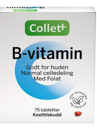 Вітаміни групи B Collett+ (75 таблеток), виробництва Норвегія ...