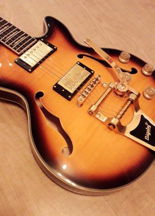 Электрогитара Gibson Les Paul Custom Shop Burn Bigsby China