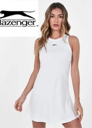 Трендова мінімалістична біла міні сукня slazenger/спортивна те...