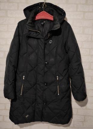 Зимове, стьобане пальто, куртка з капюшоном від бренда h&amp;m