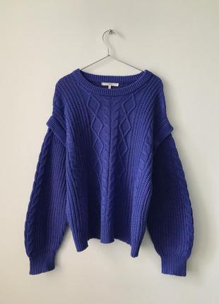 Оригинальный фасон фиолетовый свитер с косами next хлопковый с...