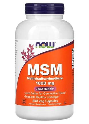 Препарат для суставов и связок NOW MSM 1000 mg, 240 вегакапсул