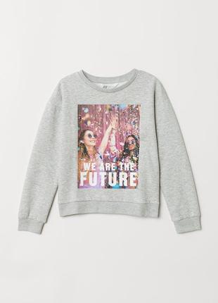 H&m. товар из англии. толстовка с пайетками.