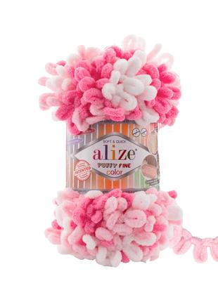 Пряжа Alize Puffy FINE Color 6383 фантазийная нить плюшевая