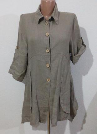 Блуза туніка льон в стилі бохо італія