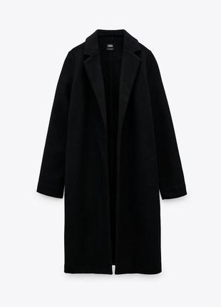 Пальто zara черное женское базовое