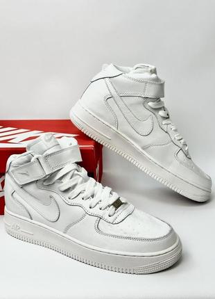 Кроссовки демисезон высокие nike air force белые