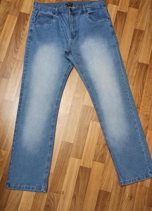 Голубые эластичные джинсы из хлопка w38 размер