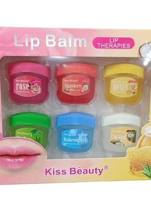 Набор бальзамов для губ lip balm 6*12 g